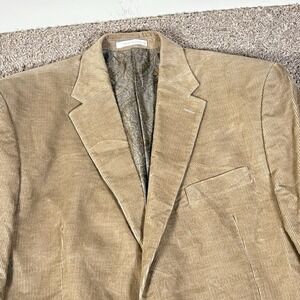 Chaps Ralph Lauren Corduroy Blazer Jacket Cotton Tan Brown Mens SZ 46L NWOT